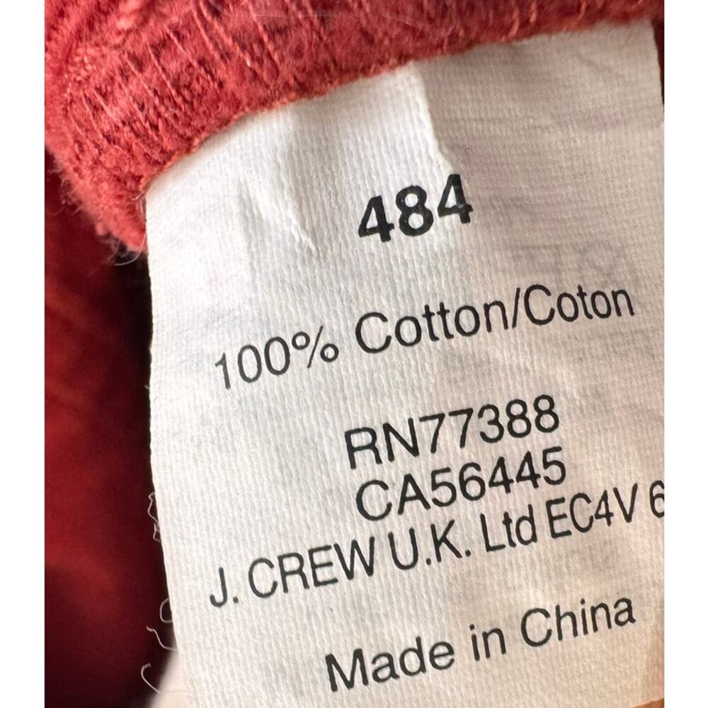 J. Crew 484 Slim Red Corduroy Pants Womens 31 x 34 - Picture 3 of 8